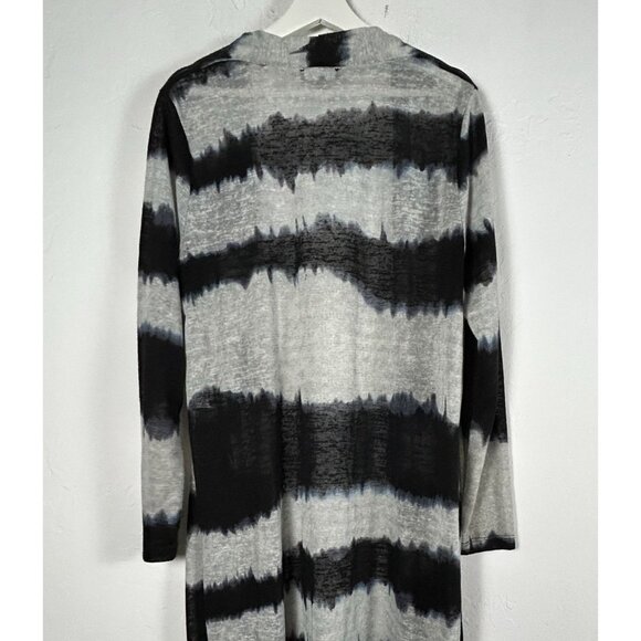 Sisters Womens Black & Gray Tie-Dye Knit Open Front Duster Cardigan Sweater XL - Picture 2 of 7
